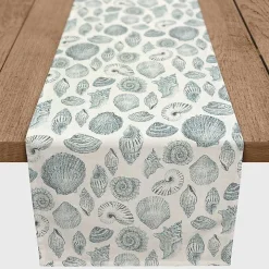 Blue Vintage Seashells Table Runner, 90 in.