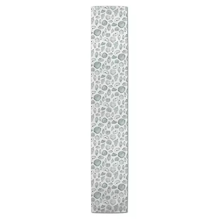 Blue Vintage Seashells Table Runner, 90 in.