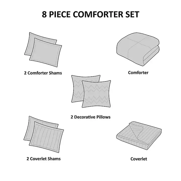 Blue Watercolor 8-pc. Full/Queen Comforter Set