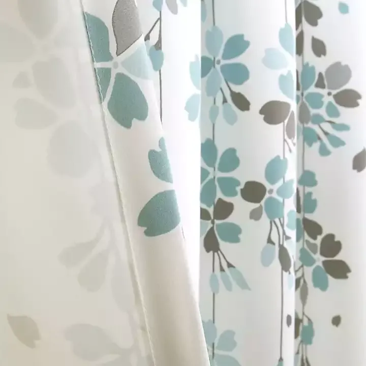Blue Weeping Flower Curtain Panel Set, 95 in.