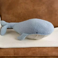 Blue Whale Boucle Pillow