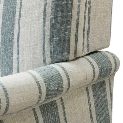 Blue White Carved Slope Stripe Accent Chair