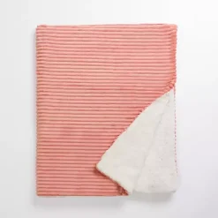 Blush Corduroy Sherpa Throw