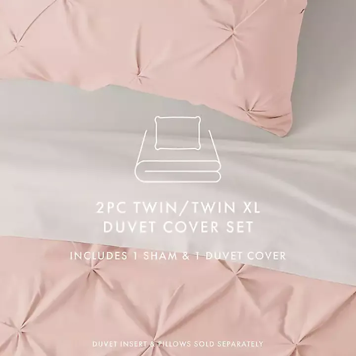 Blush Pinched 2-pc. Twin Duvet Cover Set