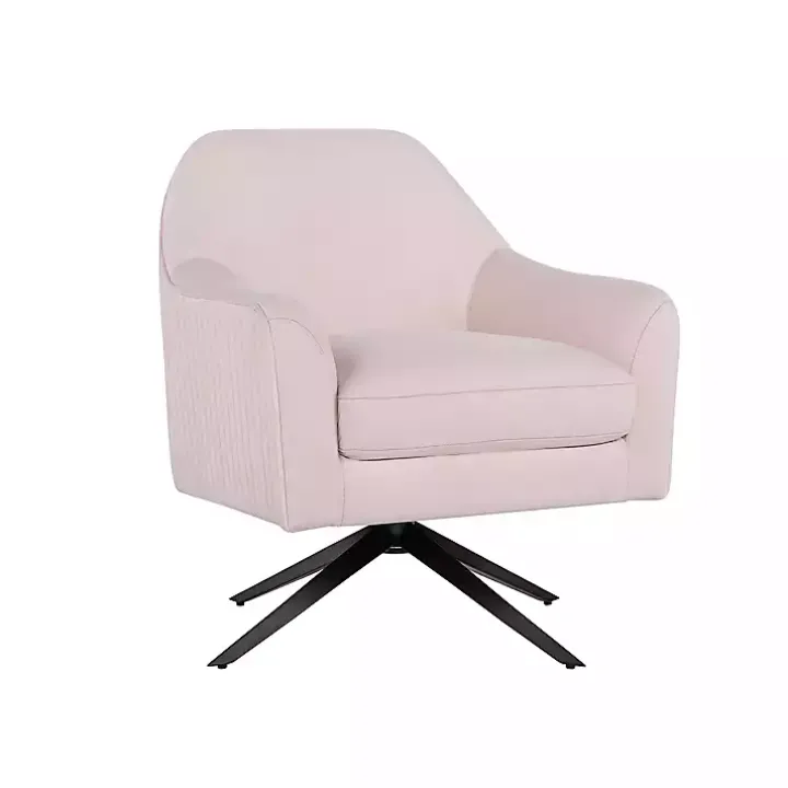 Blush Velvet Swivel Accent Chair