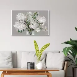 Blushing Hydrangeas Framed Canvas Art Print