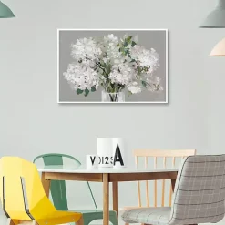 Blushing Hydrangeas Framed Canvas Art Print