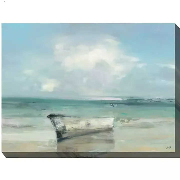 Boat on Shore Outdoor Canvas Art Print