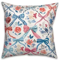 Bows and Flowers 4th of July Indoor/Outdoor Pillow