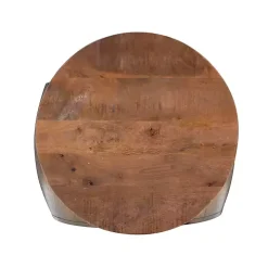 Brass Hammered Drum Storage Coffee Table