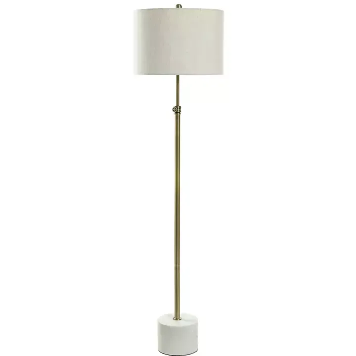 Brass Lily Floor Lamp with Marble Base