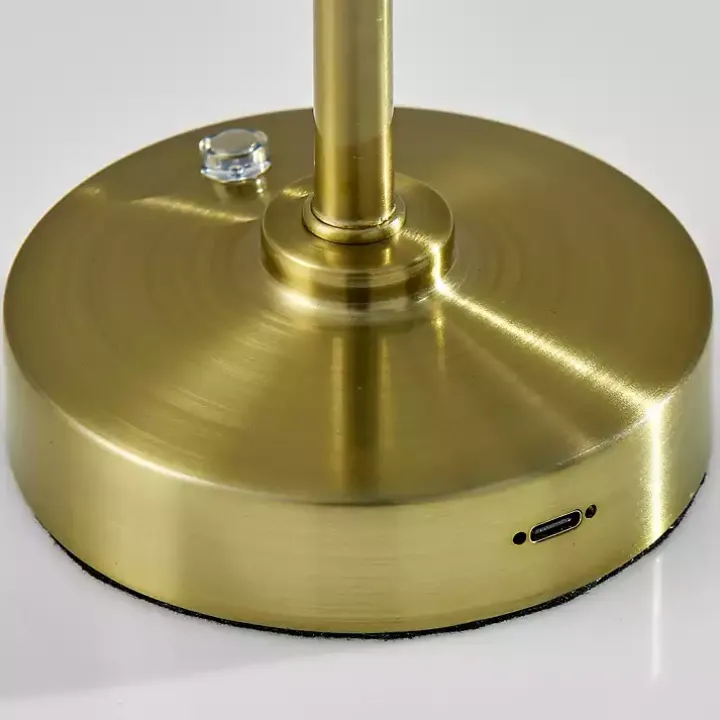 Brass Metal Cone Shade Cordless Table Lamp