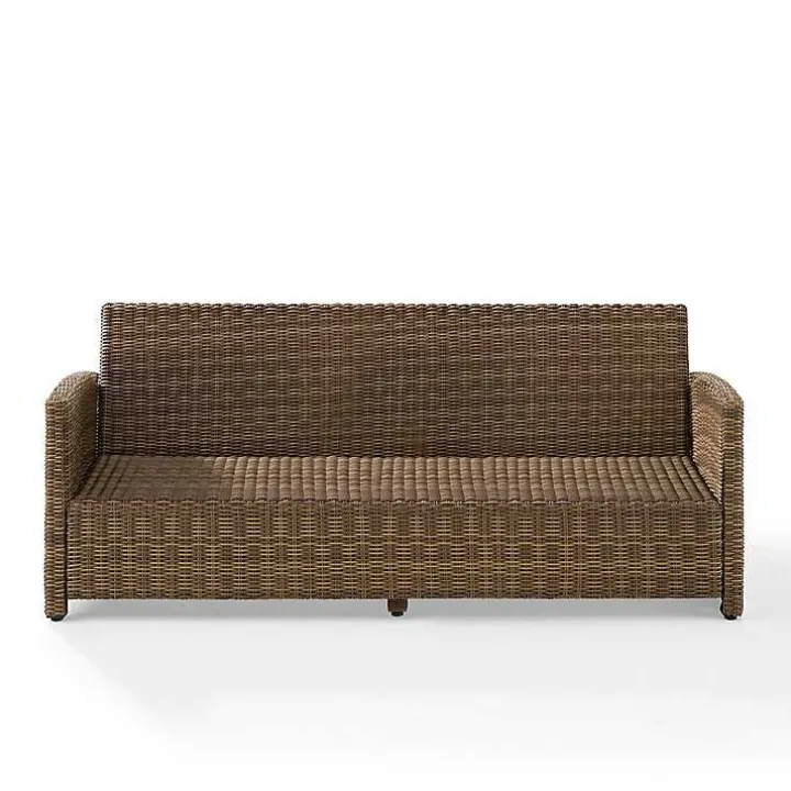 Bren Brown Wicker Sofa with Sunbrella Cushions