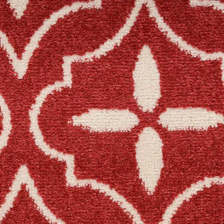 Brick & Ivory Quatrefoil Indoor/Outdoor Rug, 5x7