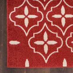 Brick & Ivory Quatrefoil Indoor/Outdoor Rug, 8x10