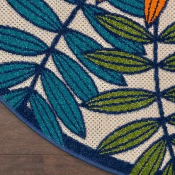 Bright Branches Round Outdoor Area Rug, 5x5
