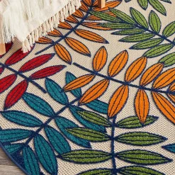 Bright Branches Round Outdoor Area Rug, 5x5