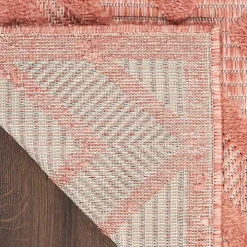 Bright Coral Diamond Outdoor Area Rug, 6x9