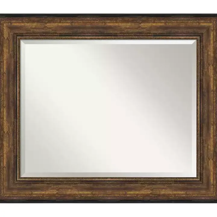 Bronze Frame Beveled Mirror, 35.5x29.5 in.