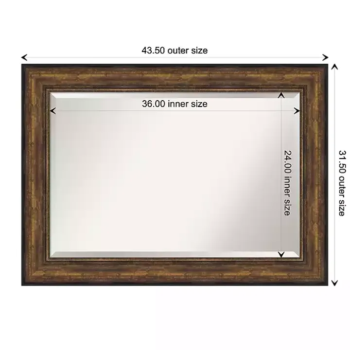 Bronze Frame Beveled Mirror, 43.5x31.5 in.