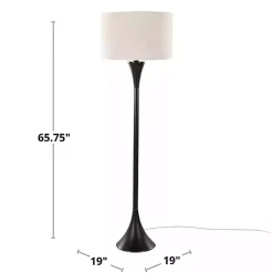 Bronze Metal Hourglass Floor Lamp