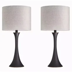 Bronze Metal Hourglass Table Lamps, Set of 2