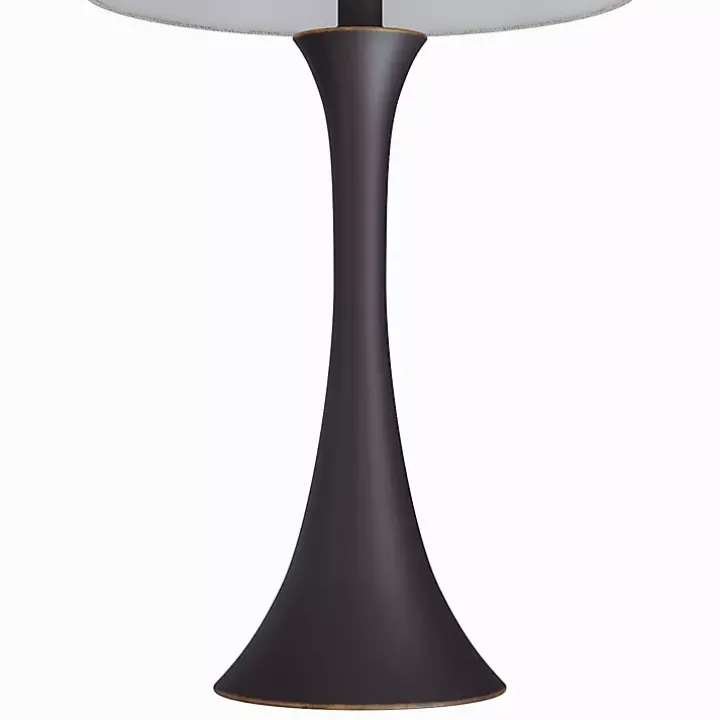 Bronze Metal Hourglass Table Lamps, Set of 2