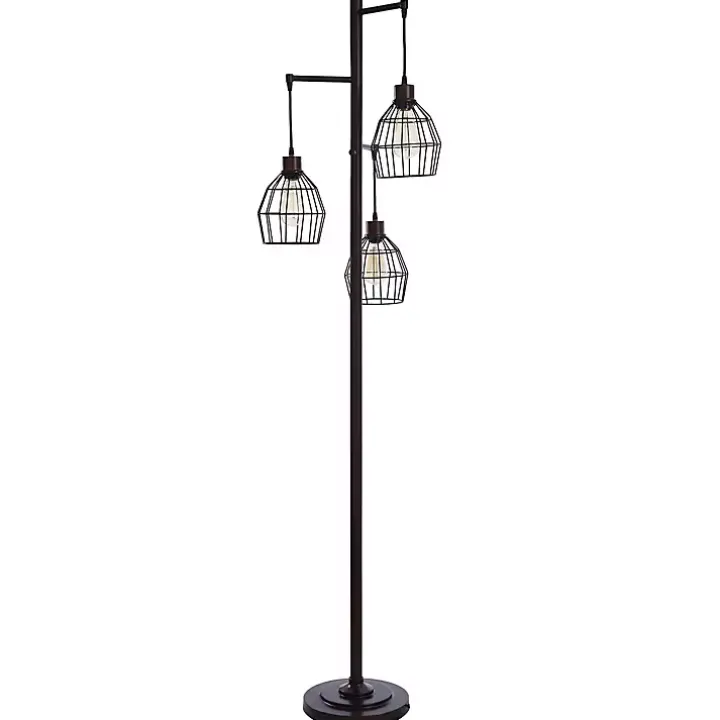 Bronze Metal 3-Tier Floor Lamp