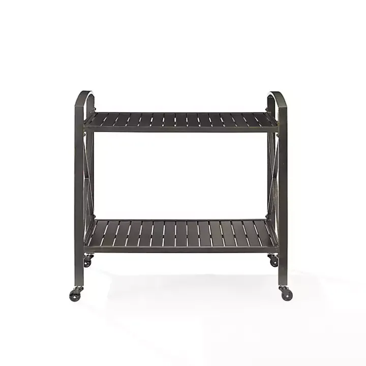 Bronze Metal 2-Tier Outdoor Bar Cart