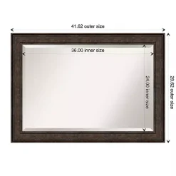 Bronze Panel Frame Beveled Mirror