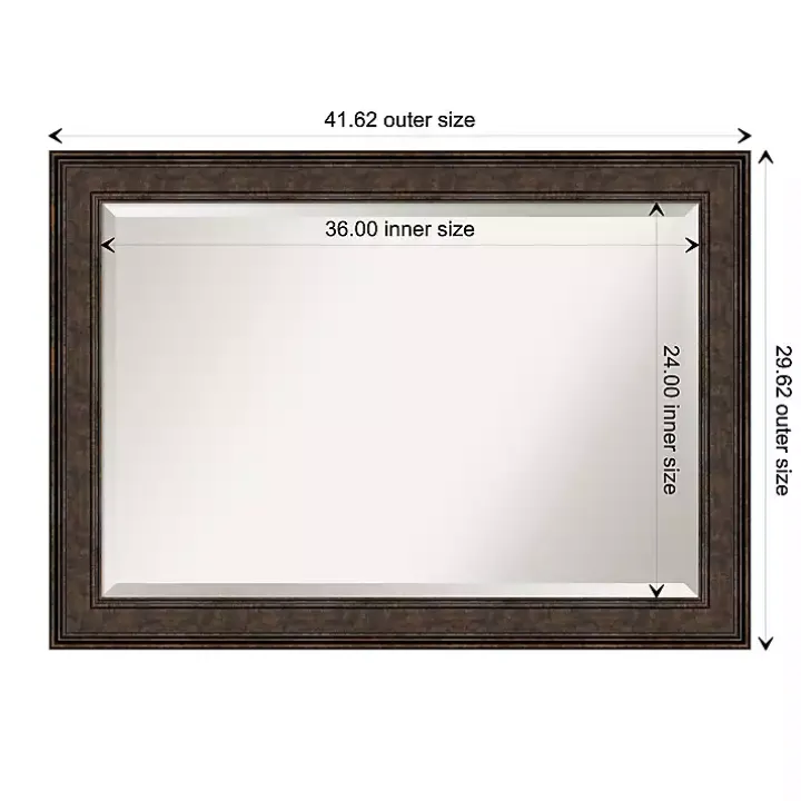 Bronze Panel Frame Beveled Mirror