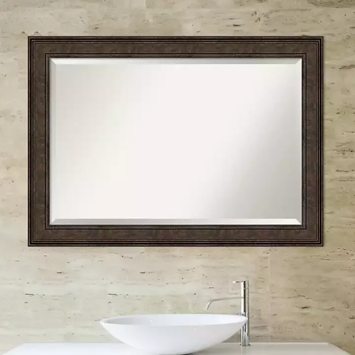 Bronze Panel Frame Beveled Mirror
