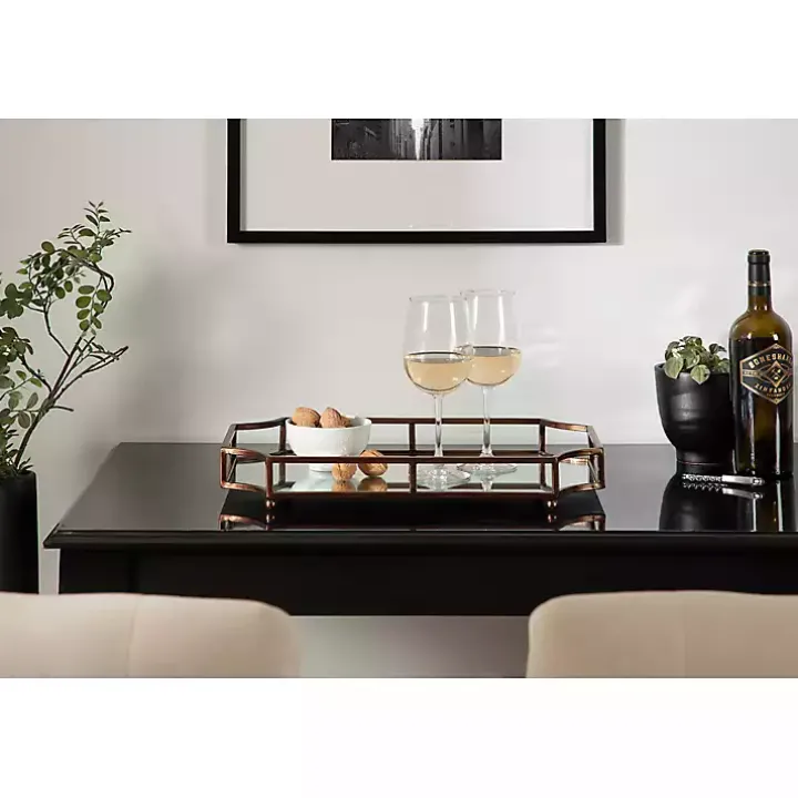 Bronze Scalloped Reflective Tray