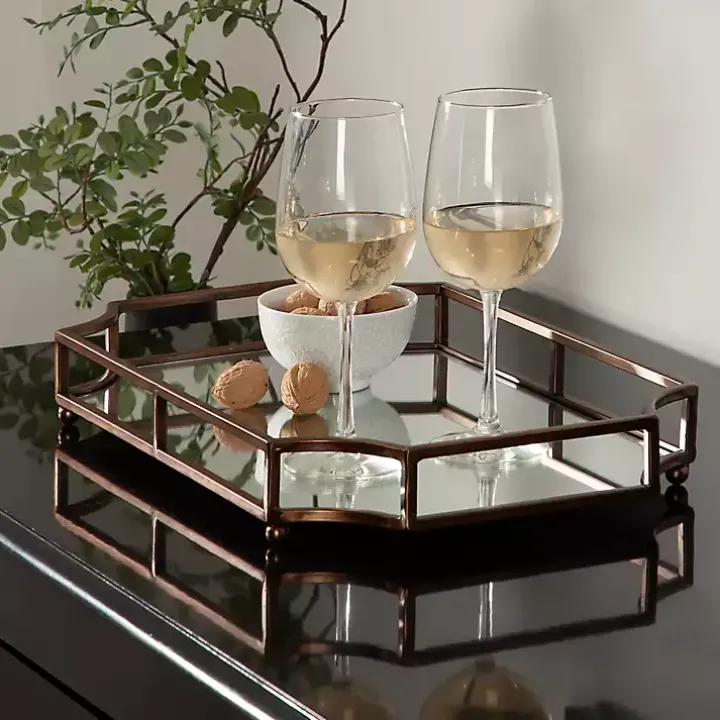 Bronze Scalloped Reflective Tray