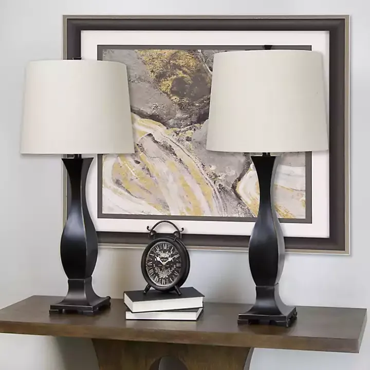 Bronzed Hourglass 2-pc. Table Lamp Set