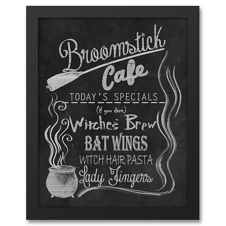Broomstick Cafe Framed Canvas Art Print