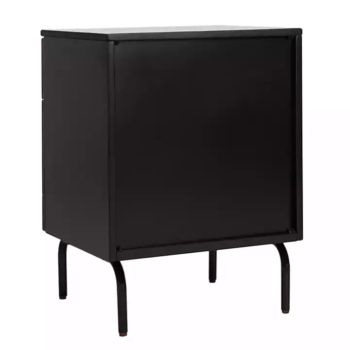 Brown and Black 2-Drawer Nightstand