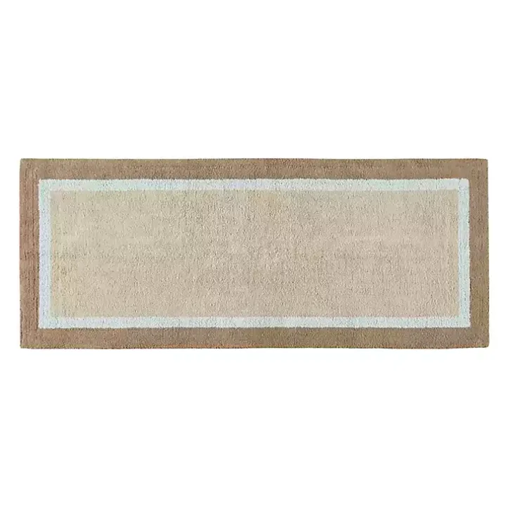 Brown and Blue Border Cotton Bath Runner