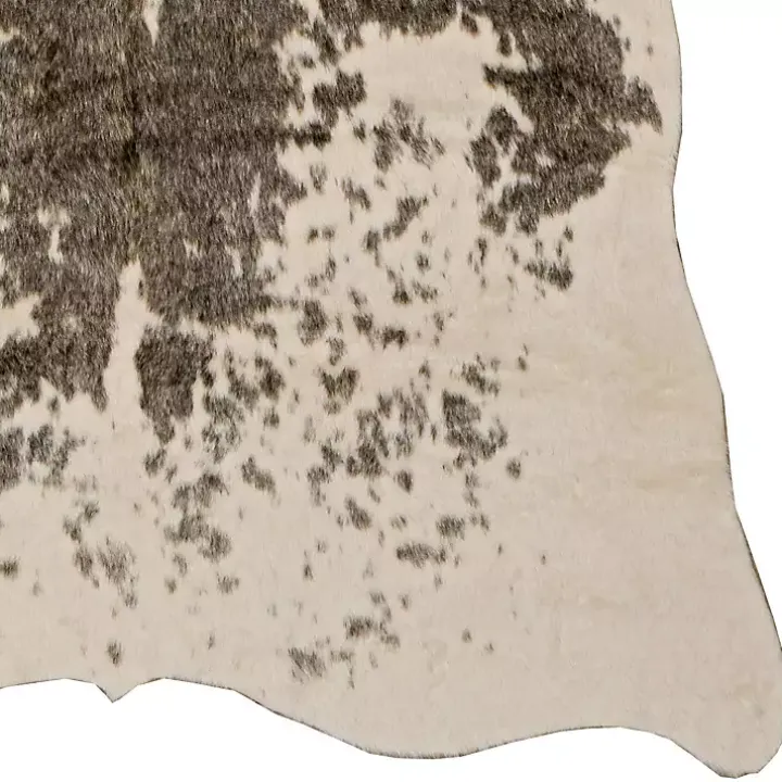 Brown and White Faux Cow Hide Area Rug, 5x7
