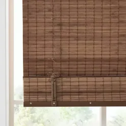 Brown Bamboo Light Filtering Roman Shade, 29 in.