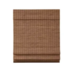 Brown Bamboo Light Filtering Roman Shade, 31 in.