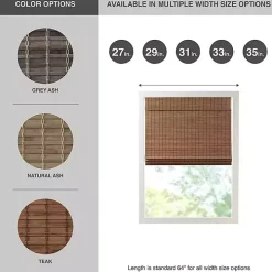 Brown Bamboo Light Filtering Roman Shade, 33 in.