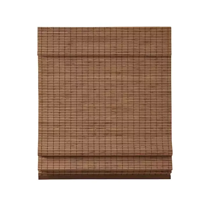 Brown Bamboo Light Filtering Roman Shade, 35 in.