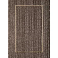 Brown Bordered Outdoor Area Rug, 6x9
