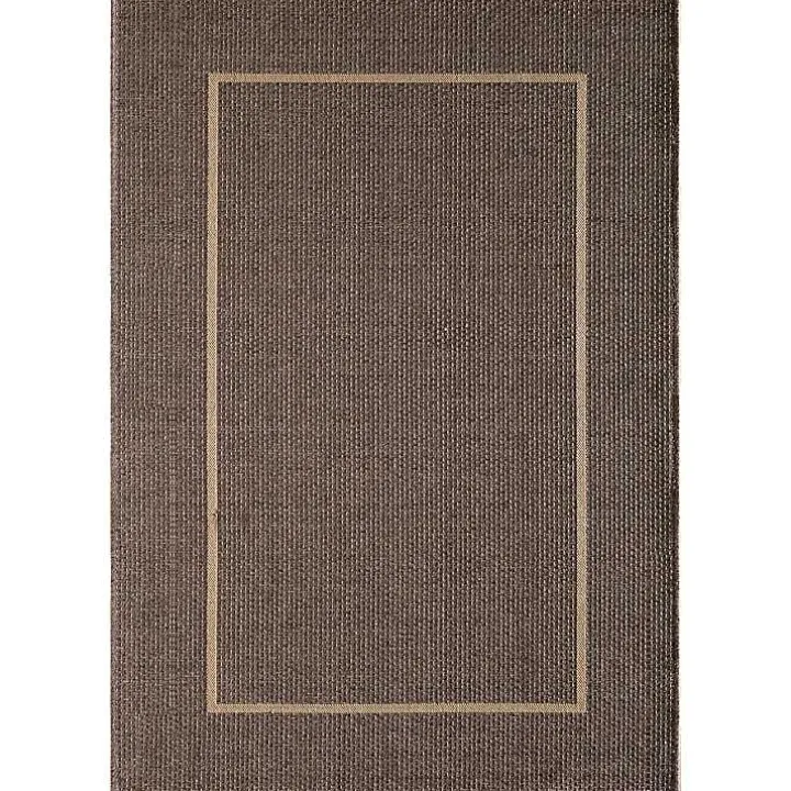 Brown Bordered Outdoor Area Rug, 6x9