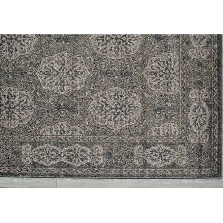 Brown Bordered Pattern Area Rug, 4x6