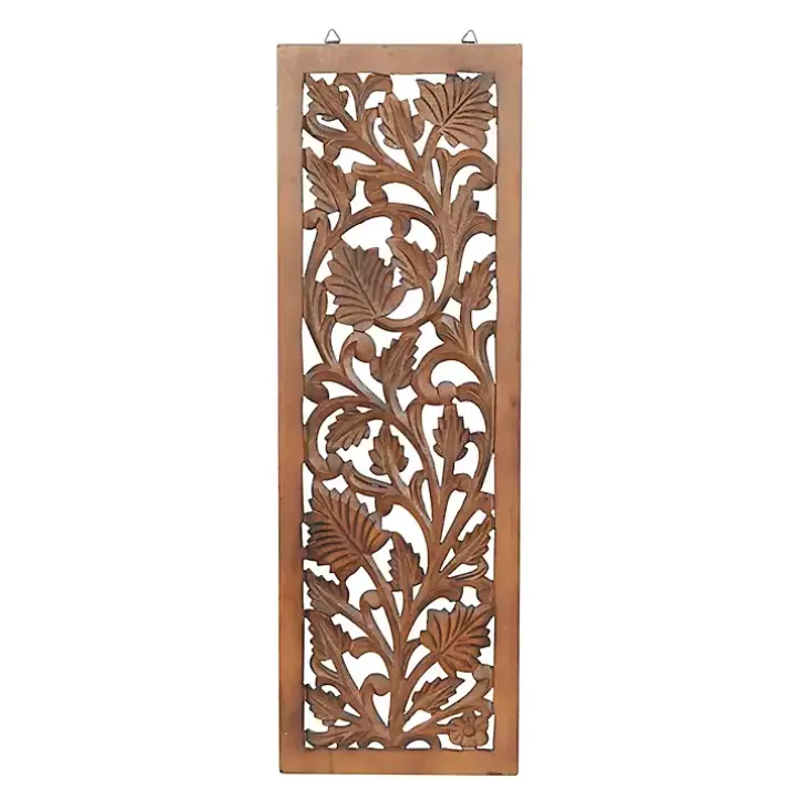 Brown Botanical Wood Panel Wall Plaque