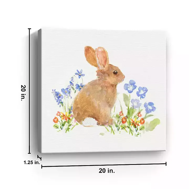 Brown Easter Bunny Canvas Art Print