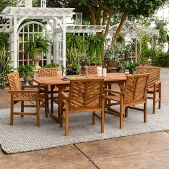 Brown Extendable Table 7-pc. Outdoor Dining Set