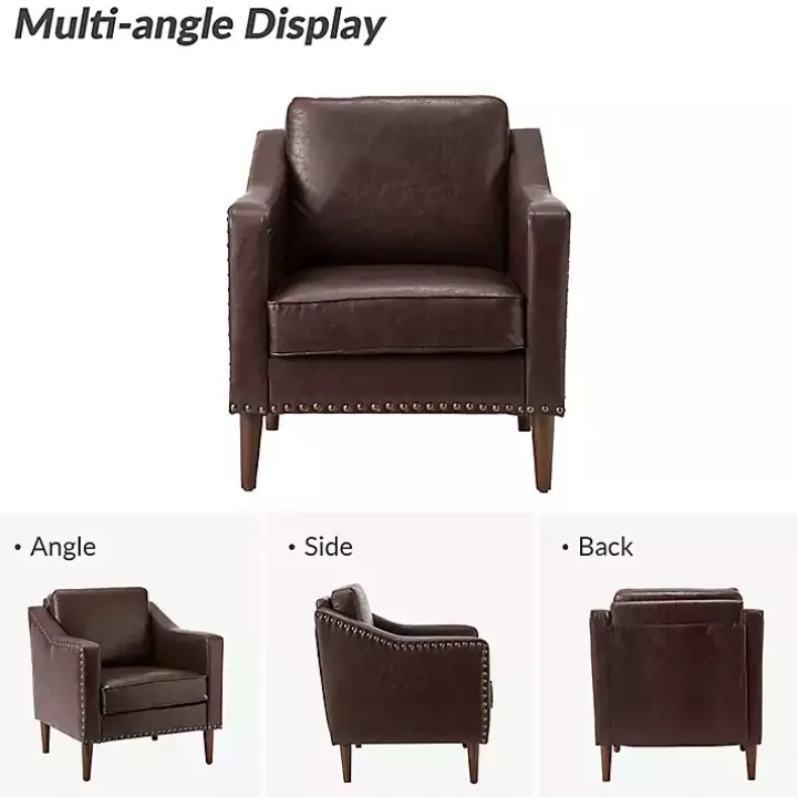 Brown Faux Leather Bonita Accent Chair